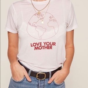 Reformation love your mother white tee M